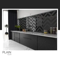 EGE SERAMİK 10X30 PLAIN PARLAK SİYAH - 100X300PSI93