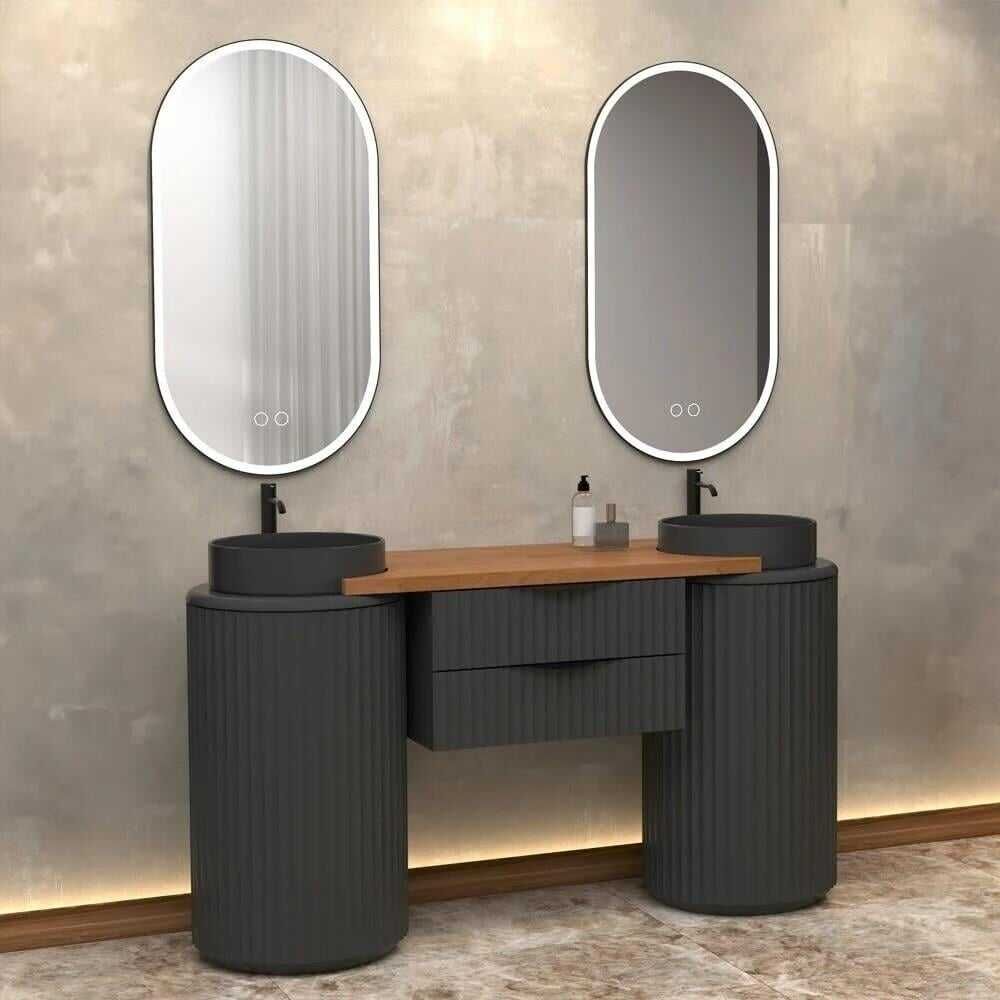 AQUANİL Aquanil Lotus Duo Banyo Dolabı 150cm Antrasit