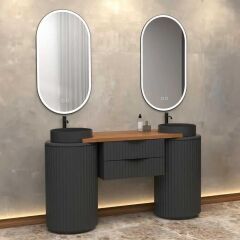 AQUANİL Aquanil Lotus Duo Banyo Dolabı 150cm Antrasit