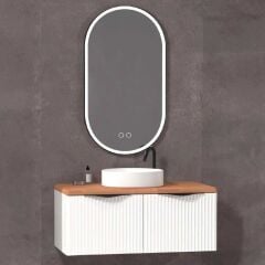 Aquanil Belissimo Banyo Dolabı 100 cm Beyaz-Kayın